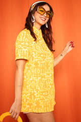 Vintage 1970s Yellow Micro Mini Dress