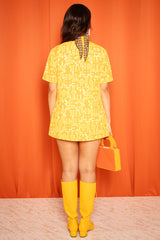 Vintage 1970s Yellow Micro Mini Dress