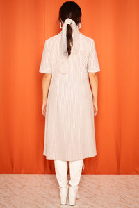 Vintage 1970s Striped Button Through Midi Dress