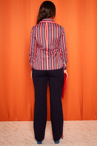 Vintage 1970s Navy Wool Wide Leg Trousers