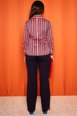 Vintage 1970s Navy Wool Wide Leg Trousers