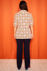 Vintage 1970s Short Sleeve Patterned Shirt