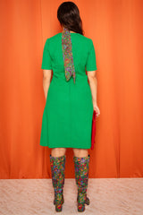 Vintage 1970s Green Midi Dress