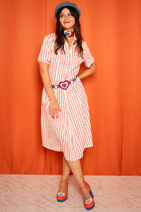Vintage 1970s Striped Midi Dress