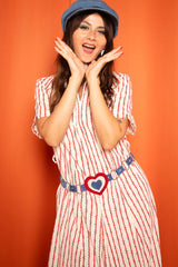 Vintage 1970s Striped Midi Dress