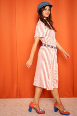 Vintage 1970s Striped Midi Dress