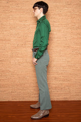 Vintage 1970s Mens Green Check Trousers