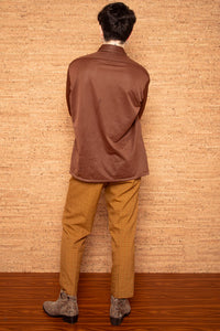 Vintage 1970s Mens Brown Shirt