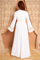 Vintage 1970s White Bridal Wedding Maxi Dress