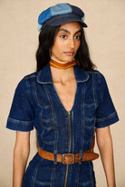 Denim Collection featuring denim baker hat by The Hippie Shake - front view