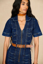 Denim Collection featuring 70s denim jumpsuit by The Hippie Shake - close up
