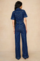 Denim Collection featuring 70s denim jumpsuit by The Hippie Shake - back view