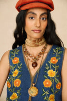 Denim Collection featuring 70s denim embroidered vest by The Hippie Shake - close up