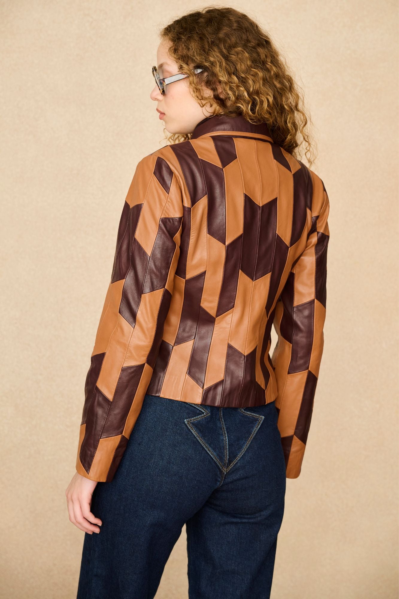 Underground Collection featuring 70s brown patterned leather jacket by The Hippie Shake