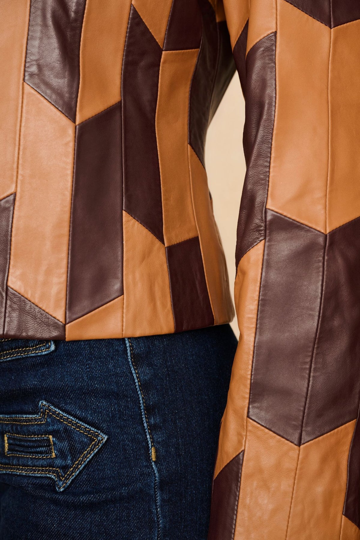 Underground Collection featuring 70s brown patterned leather jacket by The Hippie Shake