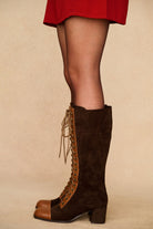 Underground Collection featuring 70s brown boots by The Hippie Shake - side view