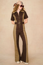 Underground Collection featuring 70s brown collared jumpsuit by The Hippie Shake