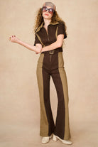 Underground Collection featuring 70s brown collared jumpsuit by The Hippie Shake