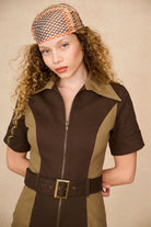 Underground Collection featuring 70s brown collared jumpsuit by The Hippie Shake
