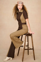 Underground Collection featuring 70s brown collared jumpsuit by The Hippie Shake
