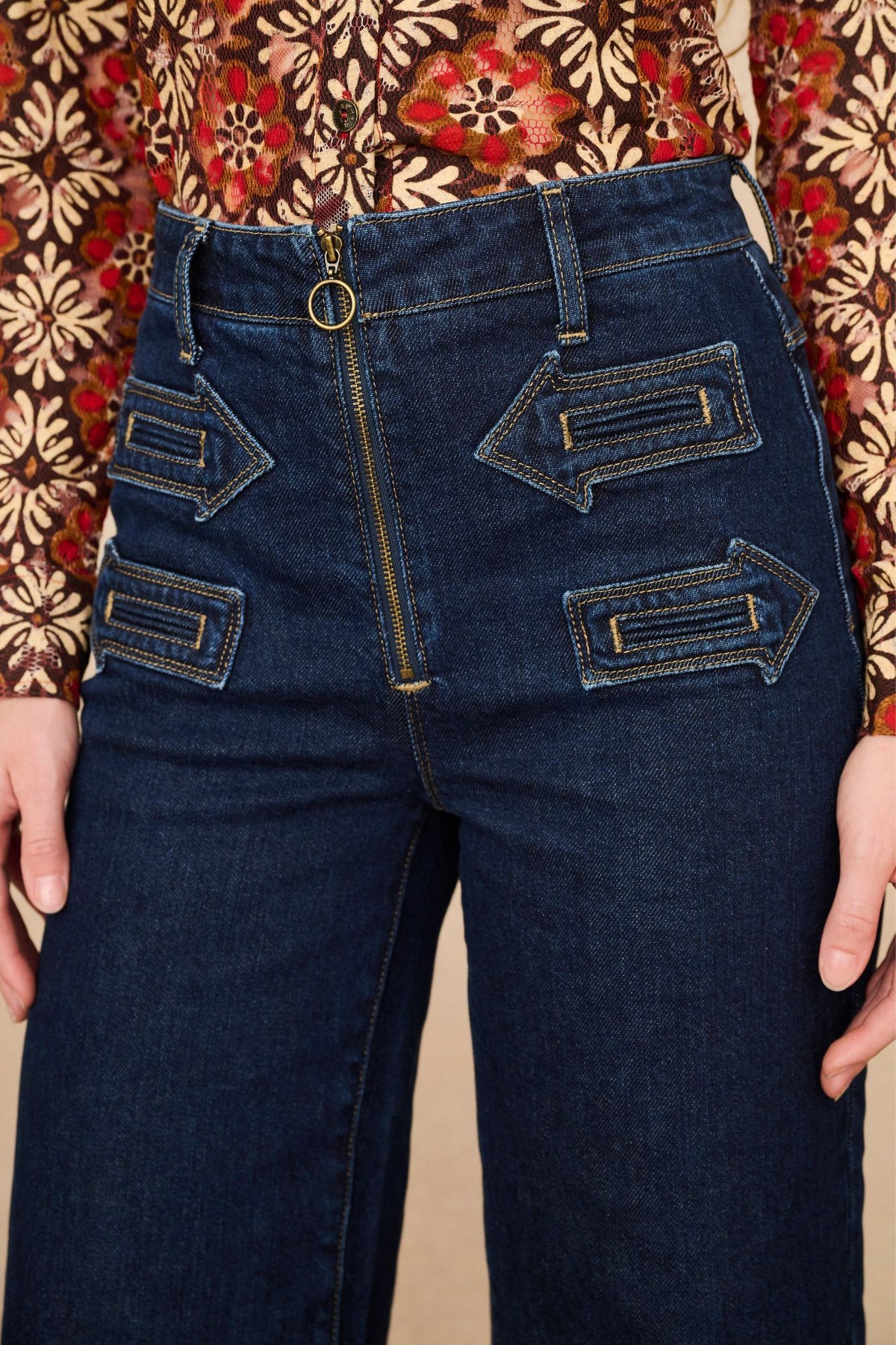 Underground Collection featuring 70s cropped flares by The Hippie Shake - close up