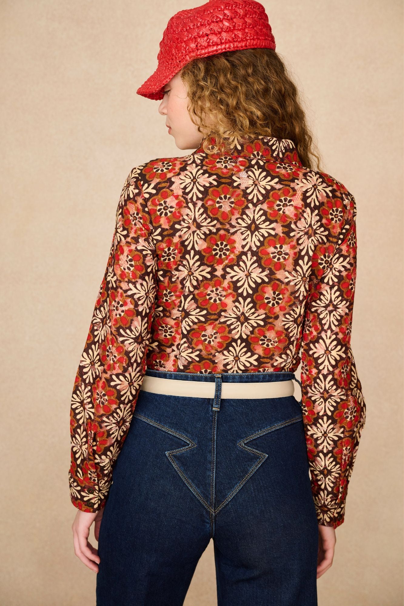 Underground Collection featuring 70s geometric printed shirt by The Hippie Shake - back view