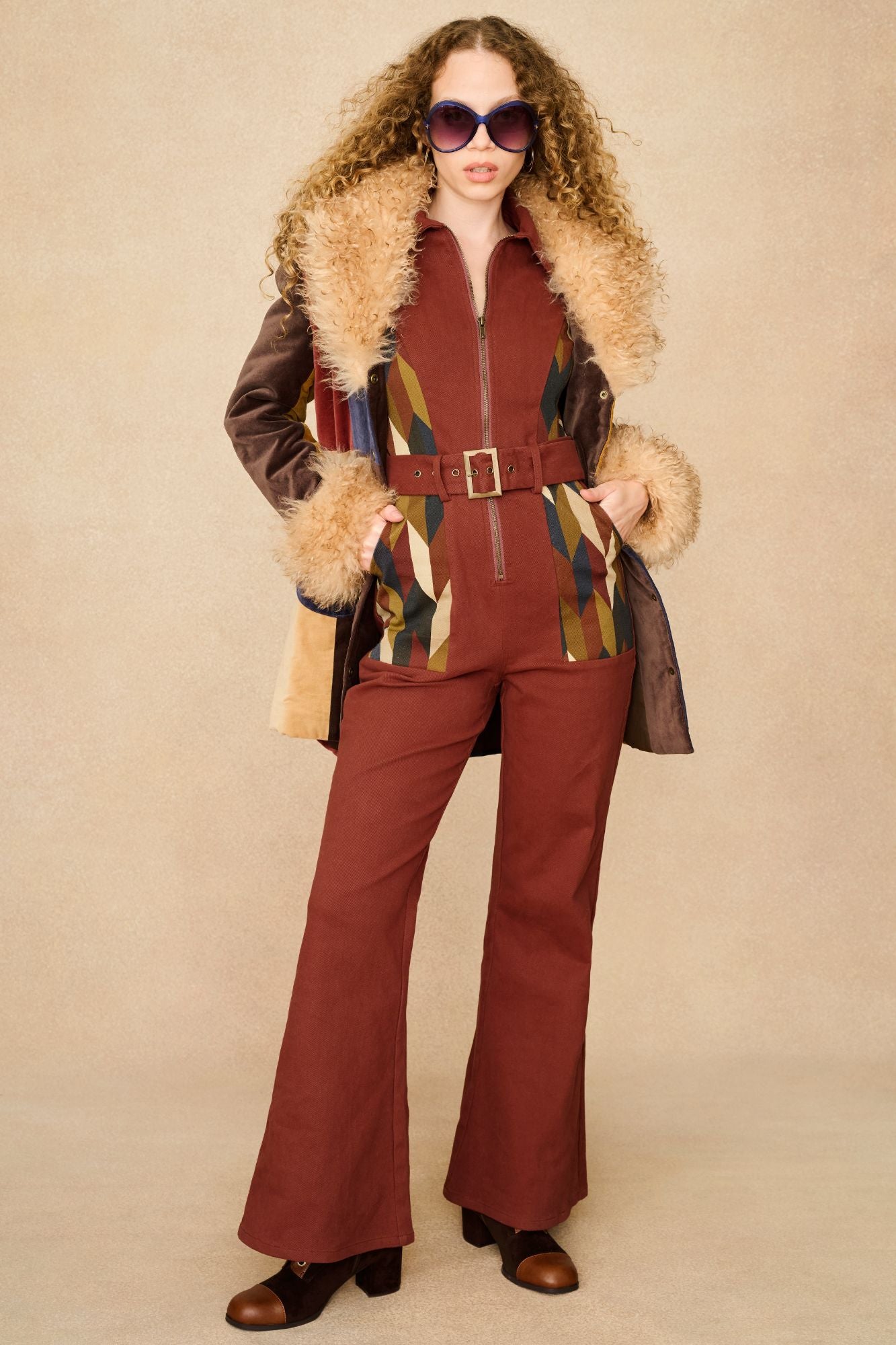 Underground Collection featuring 70s collared jumpsuit by The Hippie Shake