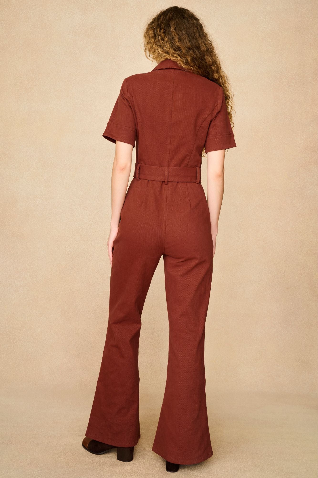 Underground Collection featuring 70s collared jumpsuit by The Hippie Shake - back view