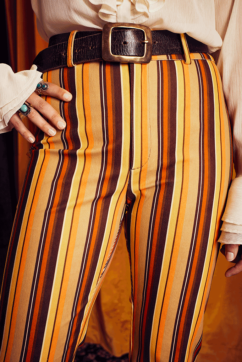 Like A Rolling Stone Striped Flares - Trousers