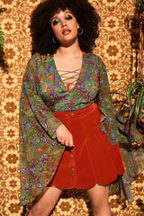 Lucy In The Sky Green Paisley Body - Blouses & Tops