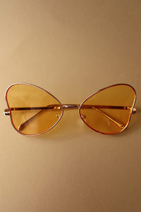 Here Comes Sunshine Yellow Butterfly Glasses