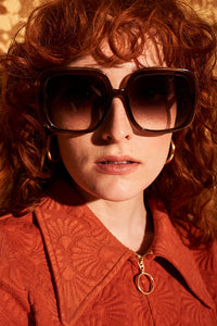 Sister Disco Brown Square Sunglasses