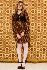 Montana Brown Flower Mary Jane Platform Shoes - Footwear