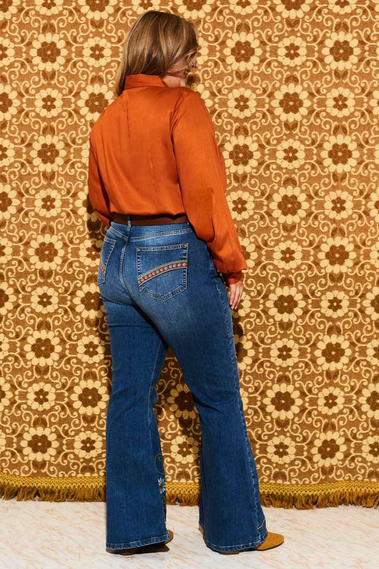 Marsha Orange Round Collar Blouse - Blouses & Tops