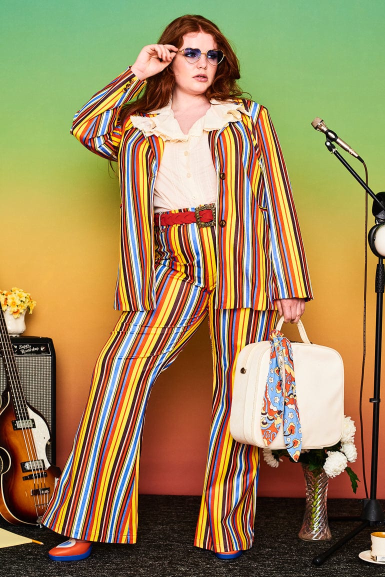 A Hard Day's Night Striped Blazer - Jackets & Coats