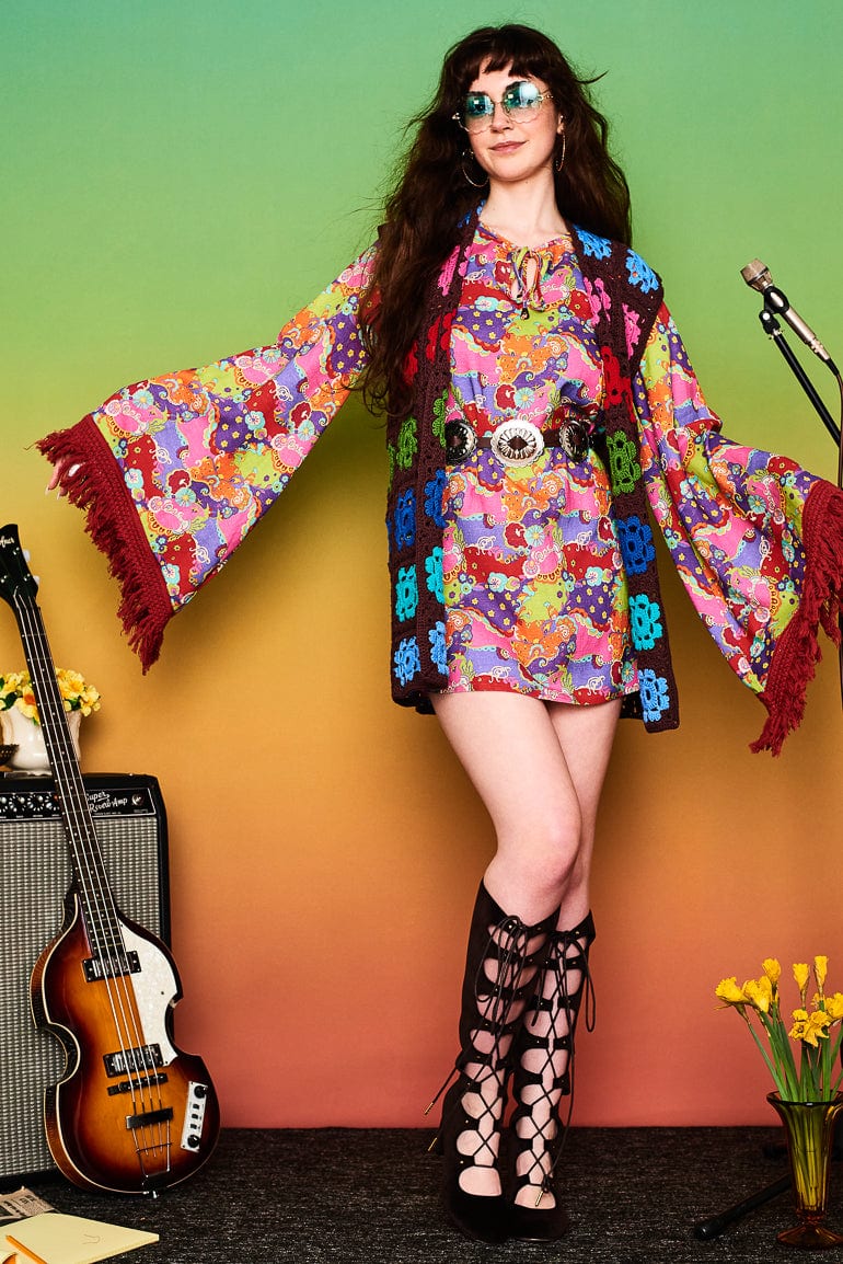 All You Need Is Love Psychedelic Mini Dress - Dresses
