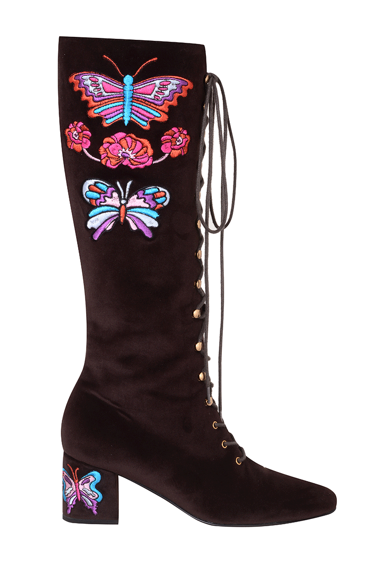 Bold As Love Butterfly Lace Up Boots - SSA004 (UK5) -