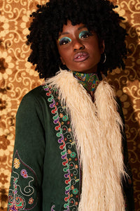 Breaking Hearts Green Embroidered Penny Lane Coat - Jackets & Coats