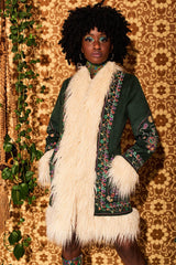 Breaking Hearts Green Embroidered Penny Lane Coat - Jackets & Coats