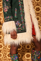 Breaking Hearts Green Embroidered Penny Lane Coat - Jackets & Coats