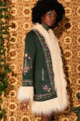 Breaking Hearts Green Embroidered Penny Lane Coat - Jackets & Coats