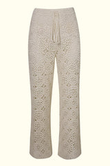 California Cream Crochet Trousers - Trousers