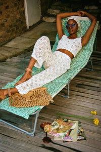 California Cream Crochet Trousers - Trousers