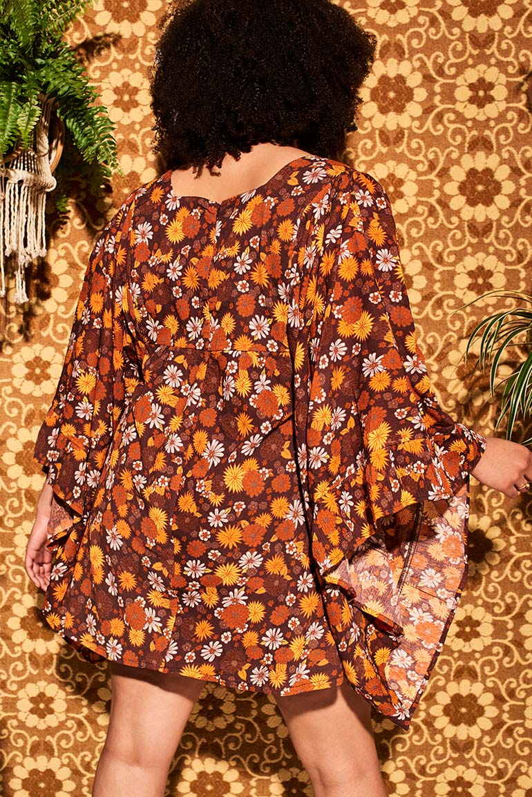 Clarabella Brown Floral Mini Dress - Dresses