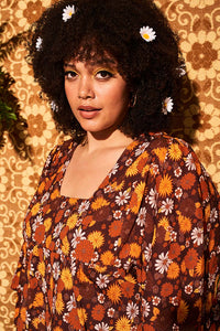 Clarabella Brown Floral Mini Dress - Dresses