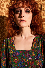 Clarabella Green Paisley Mini Dress - Dresses