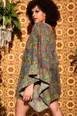 Clarabella Green Paisley Mini Dress - Dresses