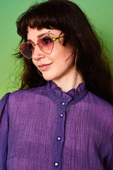 Dear Prudence Purple High Neck Blouse - Blouses & Tops