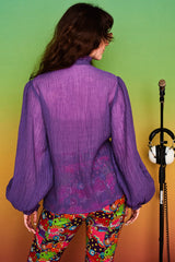 Dear Prudence Purple High Neck Blouse - Blouses & Tops