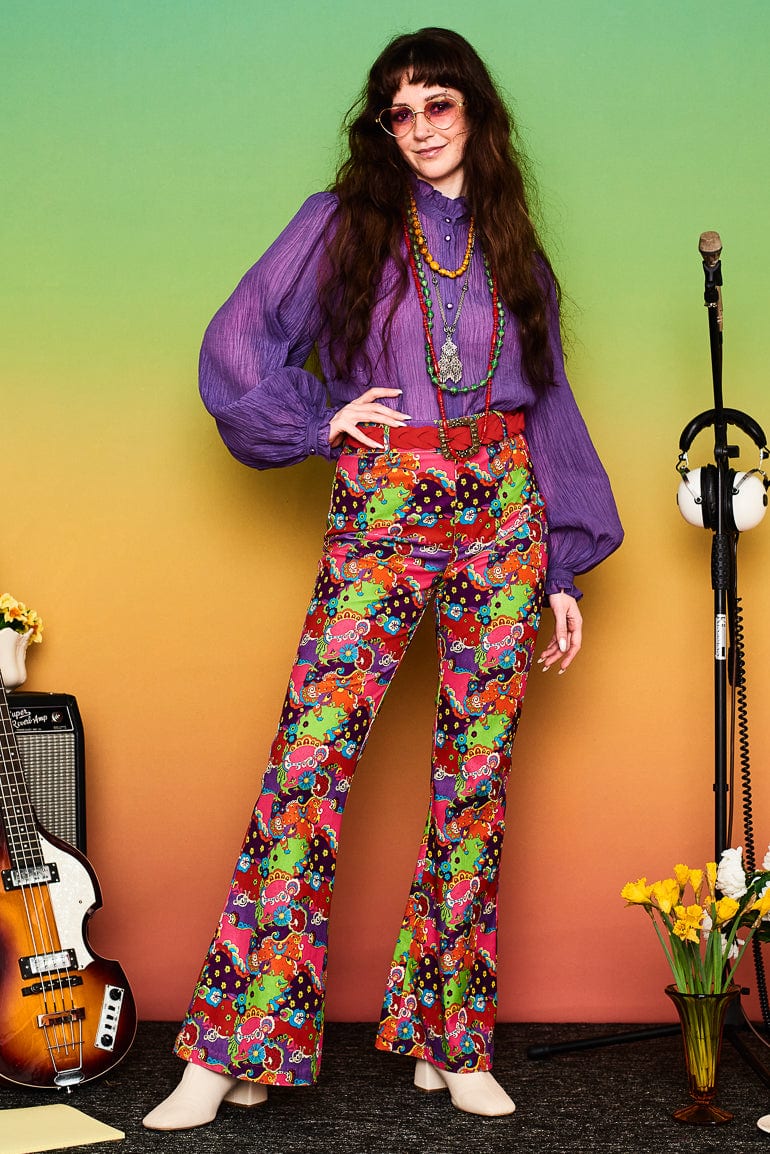 Dear Prudence Purple High Neck Blouse - Blouses & Tops